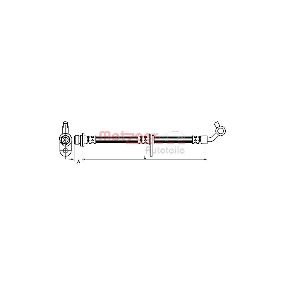 Bremsschlauch METZGER 4110499 für HONDA, Hinterachse links, Hinterachse rechts