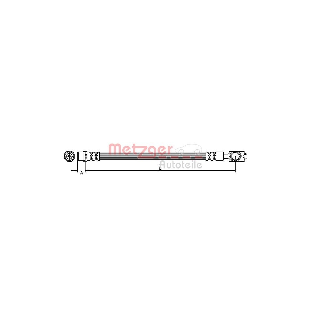 Bremsschlauch METZGER 4110521 für AUDI, Hinterachse links, Hinterachse rechts