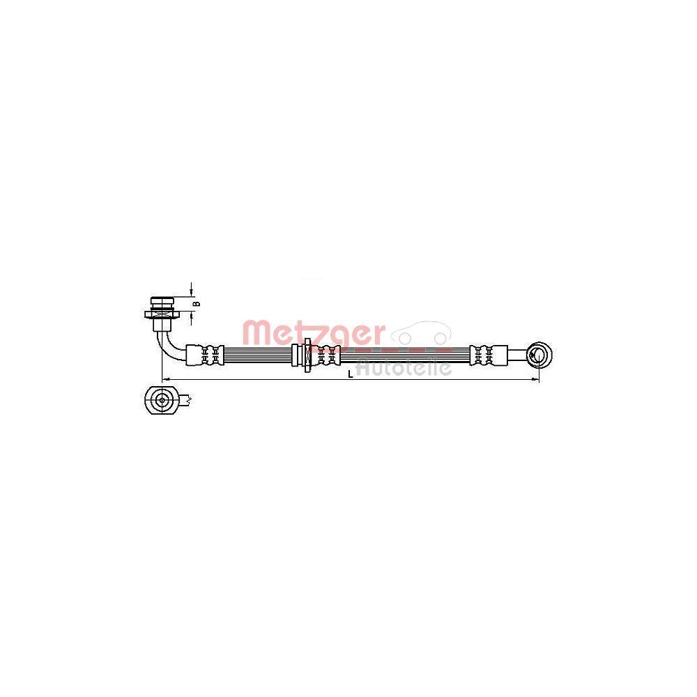 Bremsschlauch METZGER 4110529 für SUZUKI, Vorderachse links