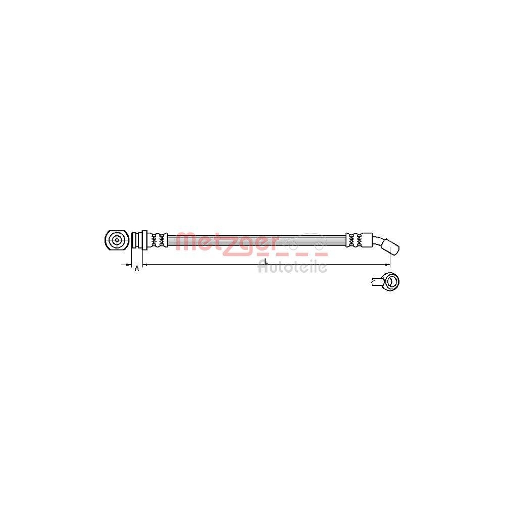 Bremsschlauch METZGER 4110530 für SUZUKI, Vorderachse rechts