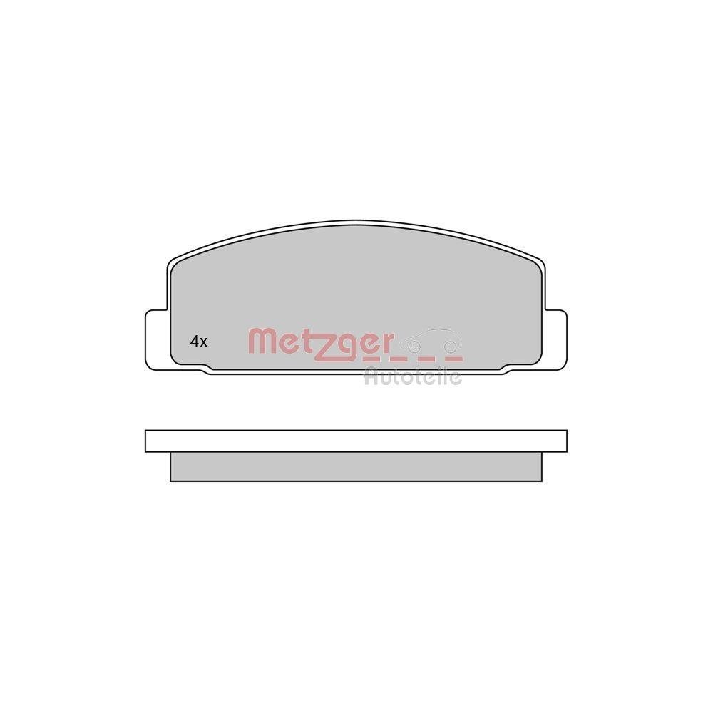 Bremsbelagsatz, Scheibenbremse METZGER 1170088 für MAZDA, Hinterachse