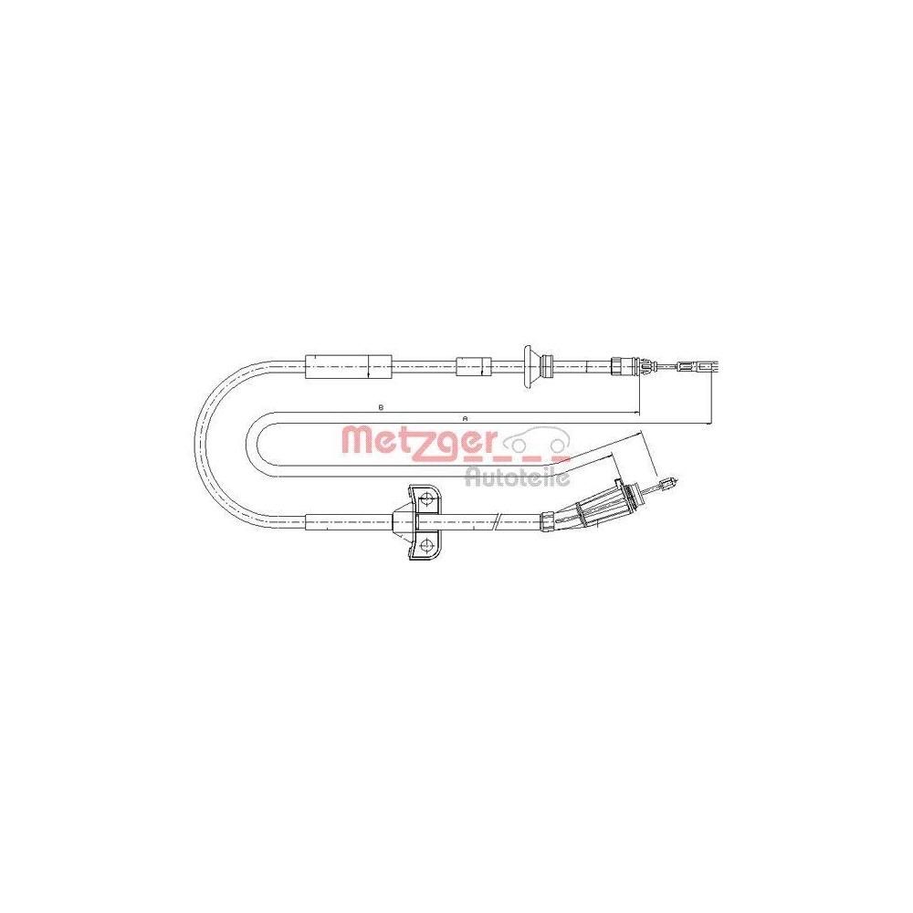 Seilzug, Feststellbremse METZGER 10.8066 für VOLVO, hinten links, hinten rechts
