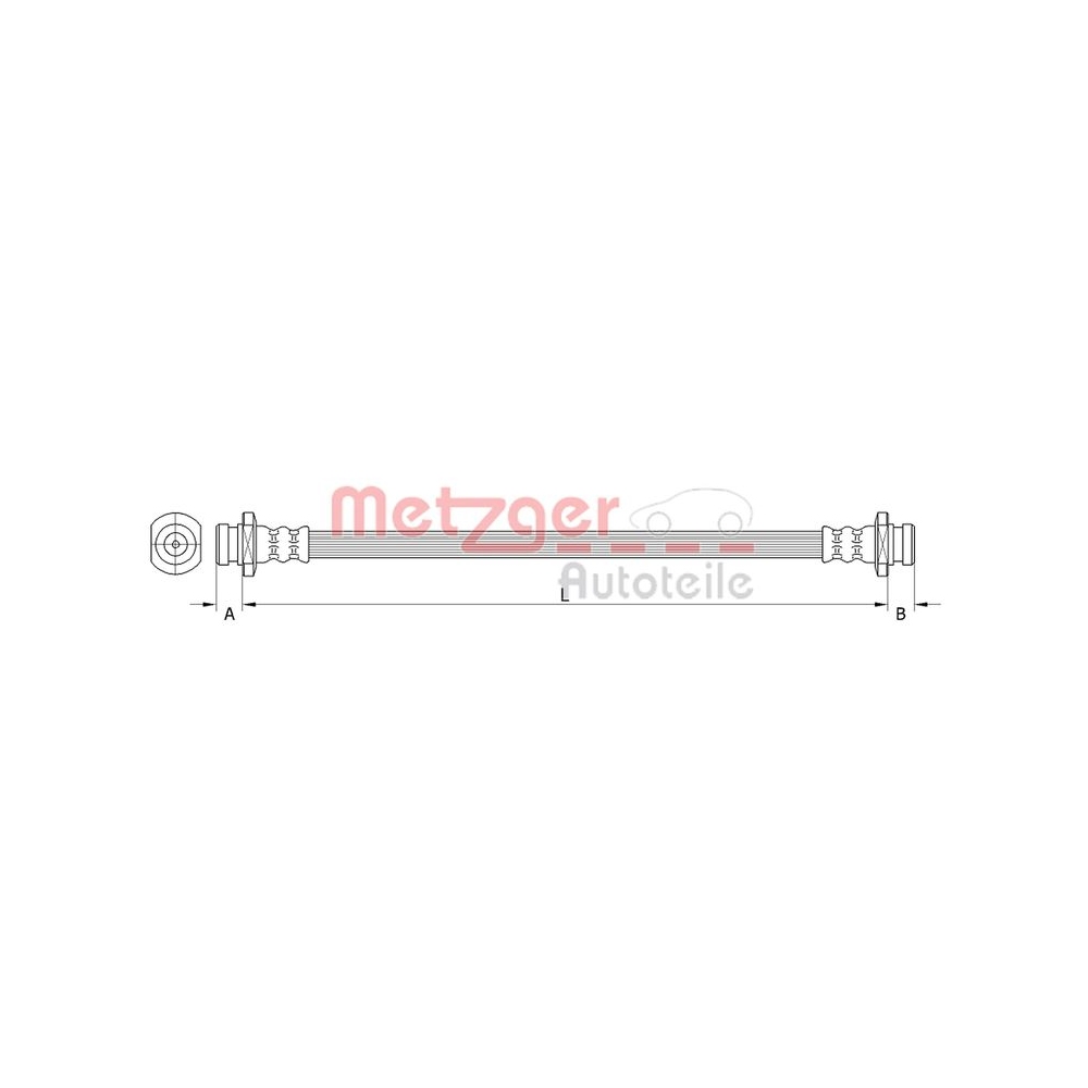 Bremsschlauch METZGER 4110531 für SUZUKI, Hinterachse links, Hinterachse rechts