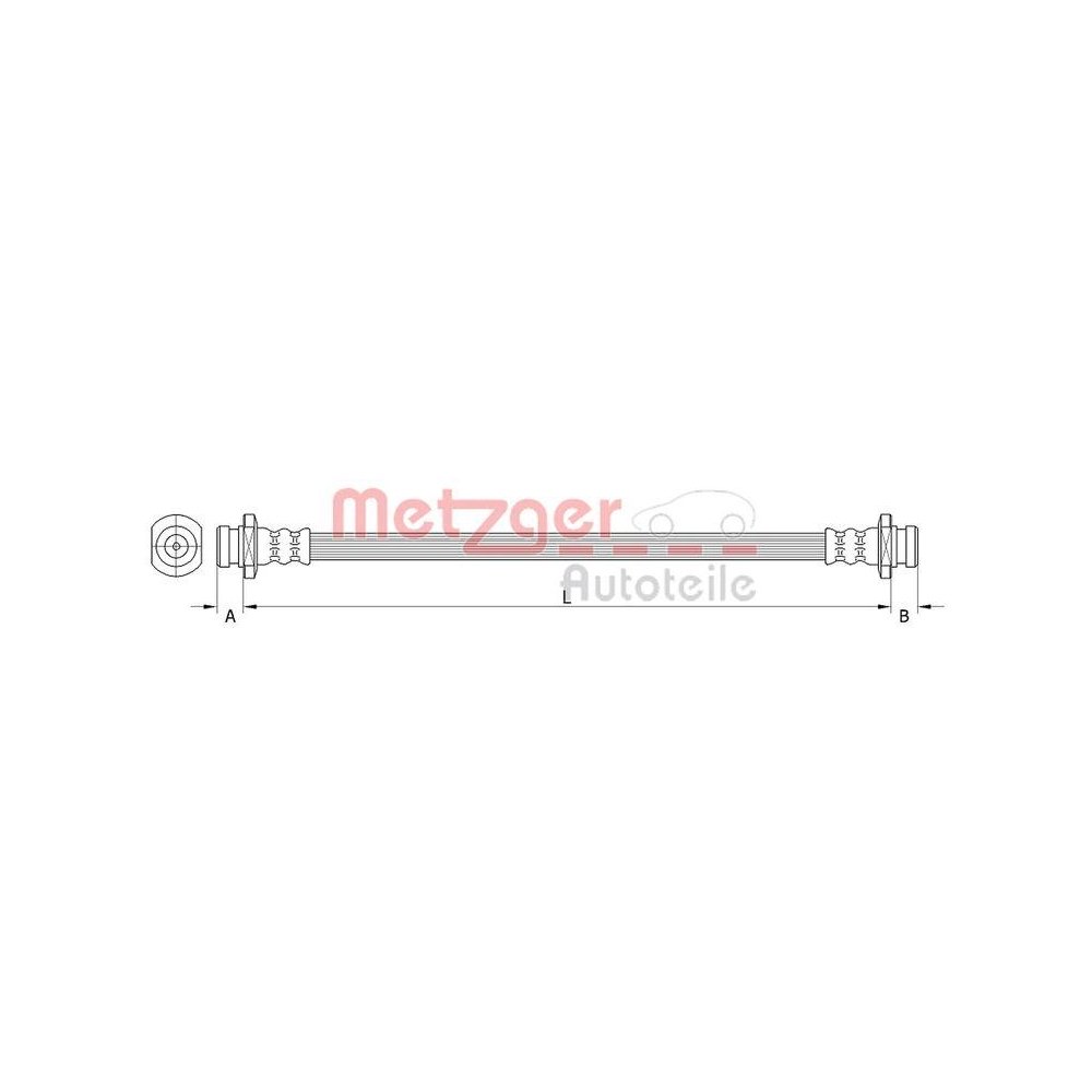 Bremsschlauch METZGER 4110531 f&uuml;r SUZUKI, Hinterachse links, Hinterachse rechts