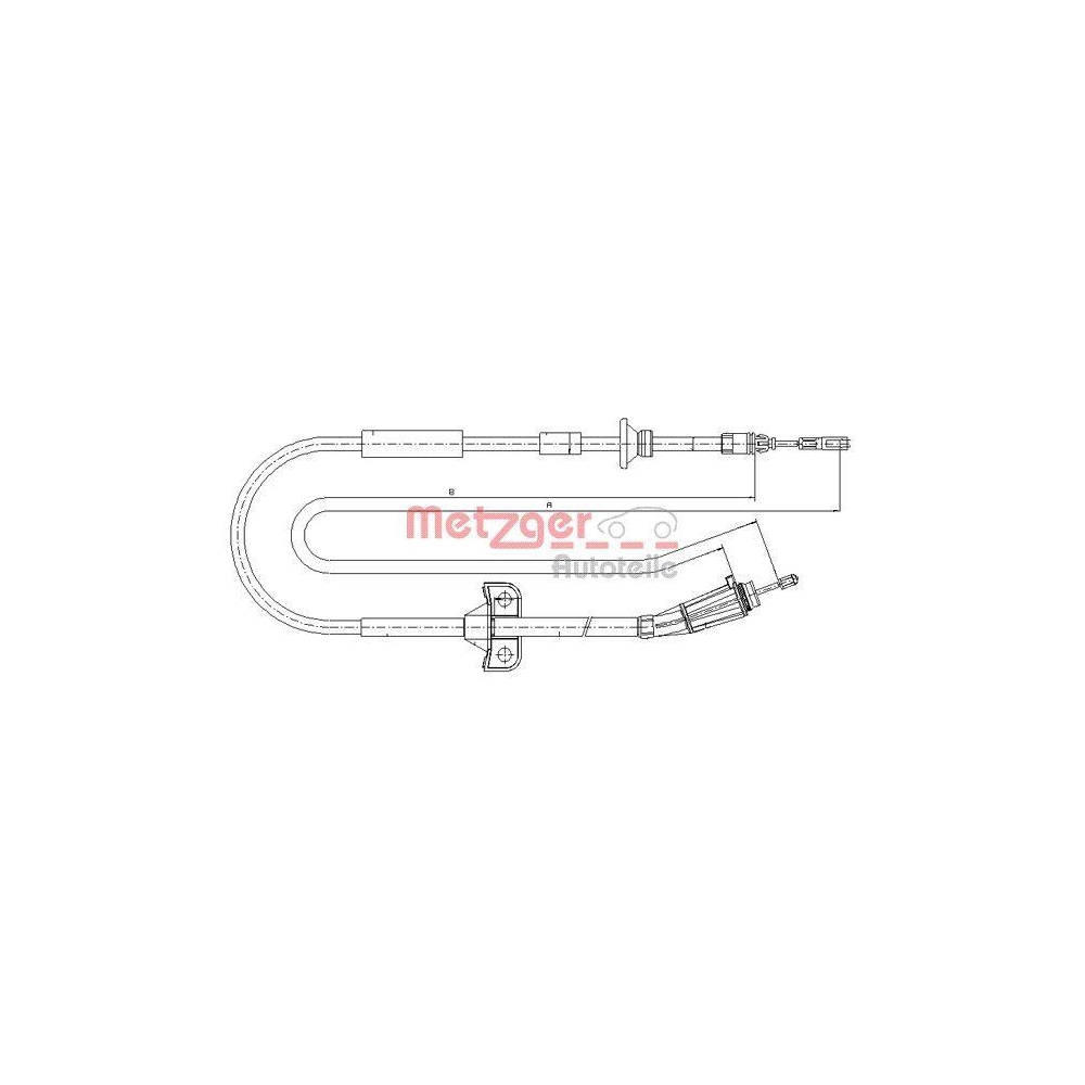 Seilzug, Feststellbremse METZGER 10.8185 für VOLVO, hinten links, hinten rechts