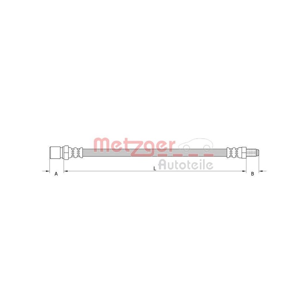 Bremsschlauch METZGER 4110545 für MITSUBISHI, Hinterachse links