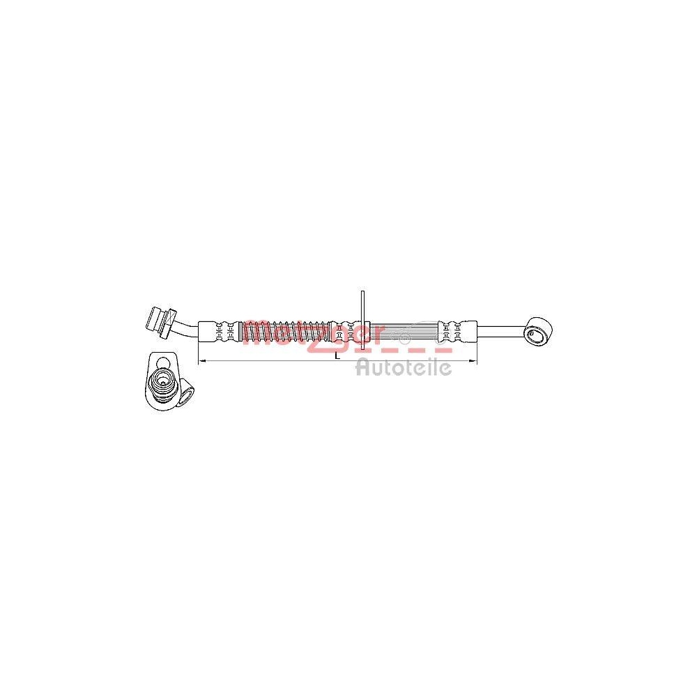 Bremsschlauch METZGER 4110555 für KIA, Vorderachse links