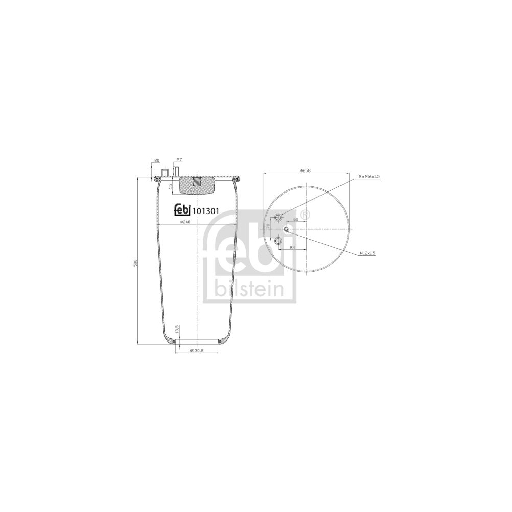 Febi Bilstein 101301 Luftfederbalg ohne Kolben , 1 Stück