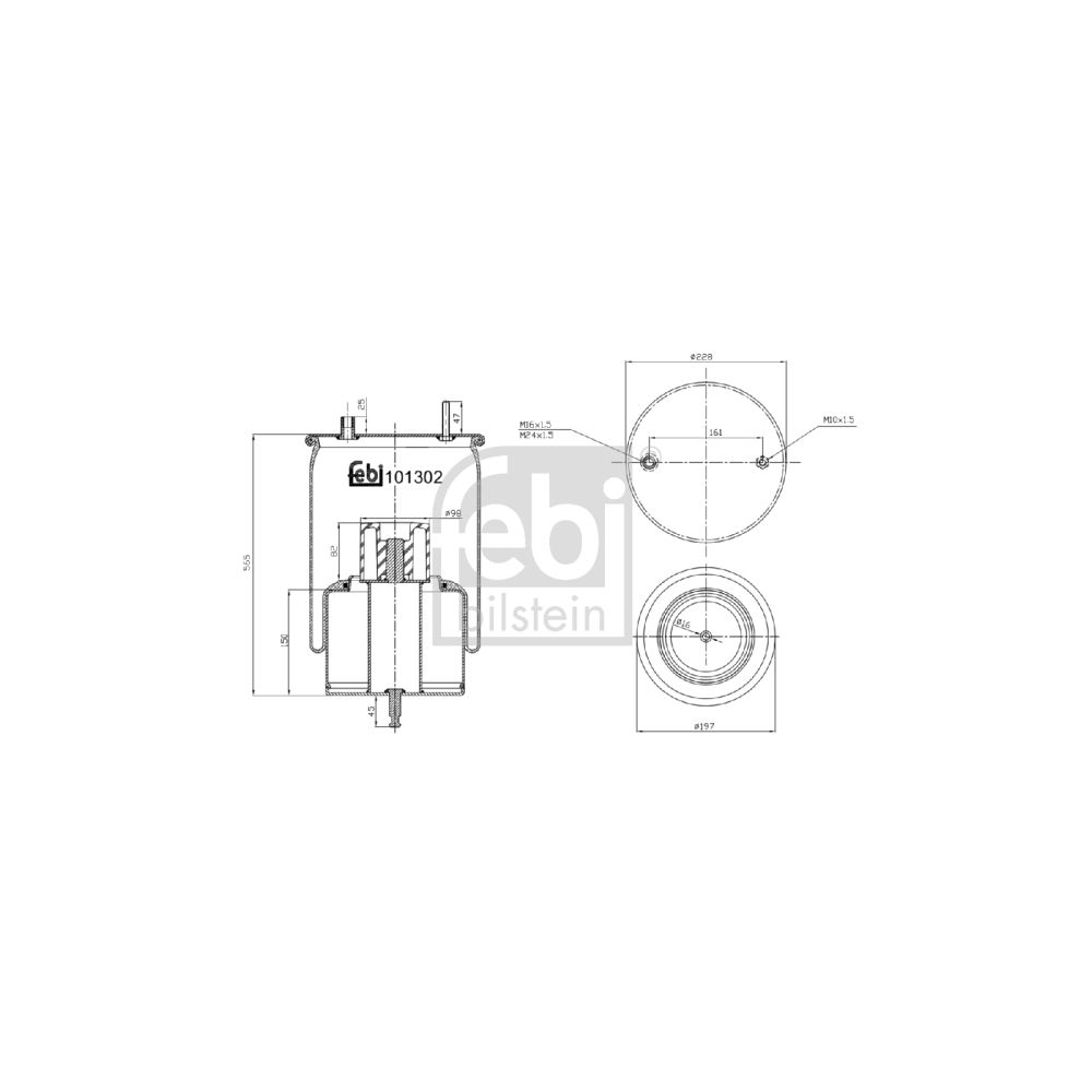 Febi Bilstein 1x 101314 Luftfederbalg ohne Kolben