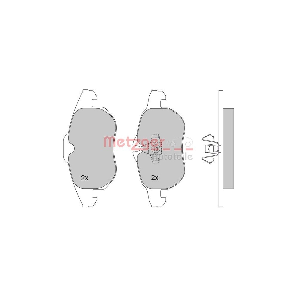 Bremsbelagsatz, Scheibenbremse METZGER 1170100 für FIAT OPEL SAAB VAUXHALL