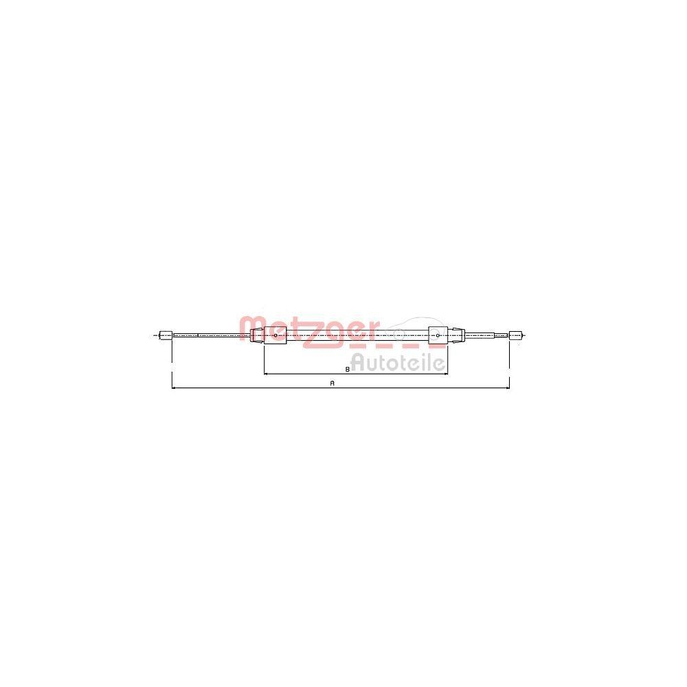Seilzug, Feststellbremse METZGER 10.9322 für MERCEDES-BENZ, hinten rechts