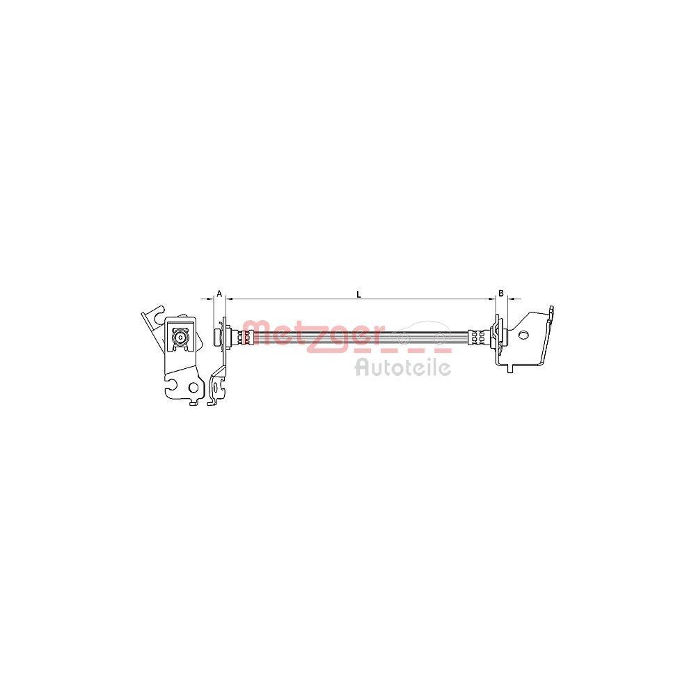 Bremsschlauch METZGER 4110584 für HYUNDAI, Hinterachse rechts