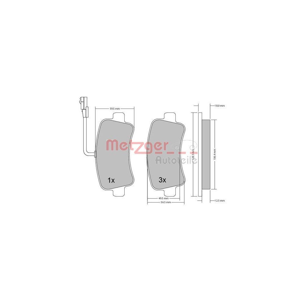 Bremsbelagsatz, Scheibenbremse METZGER 1170111 GREENPARTS für NISSAN OPEL