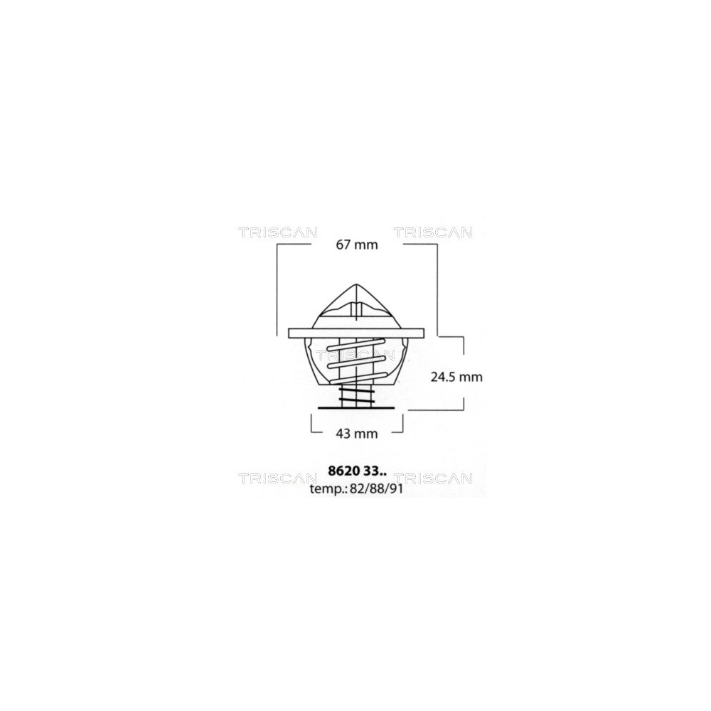 Thermostat, Kühlmittel TRISCAN 8620 3391 für VOLVO