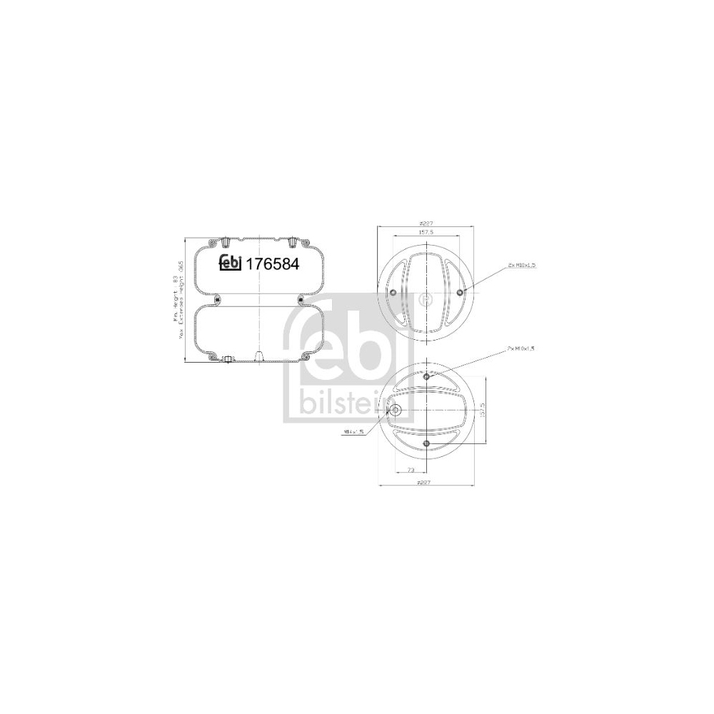 Febi Bilstein 1x 176581 Luftfederbalg für Liftachse