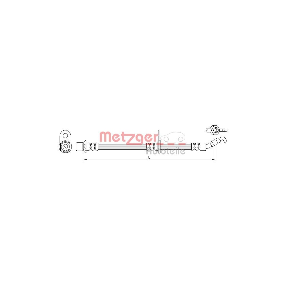 Bremsschlauch METZGER 4110621 für DAIHATSU, Vorderachse links