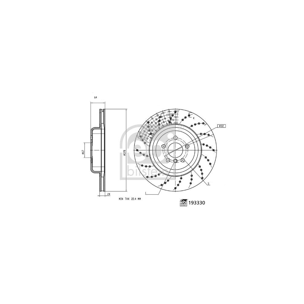 Bremsscheibe FEBI BILSTEIN 193330 für BMW, Hinterachse links