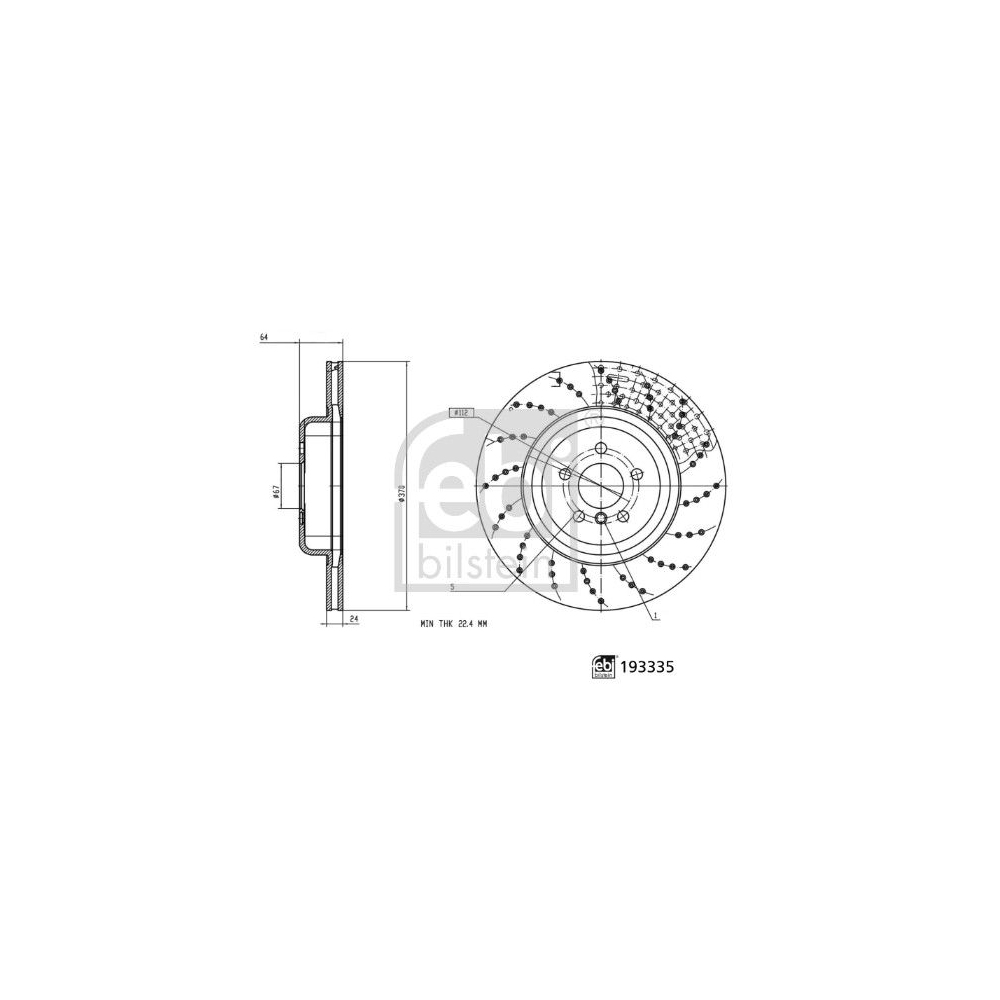 Bremsscheibe FEBI BILSTEIN 193335 für BMW, Hinterachse rechts