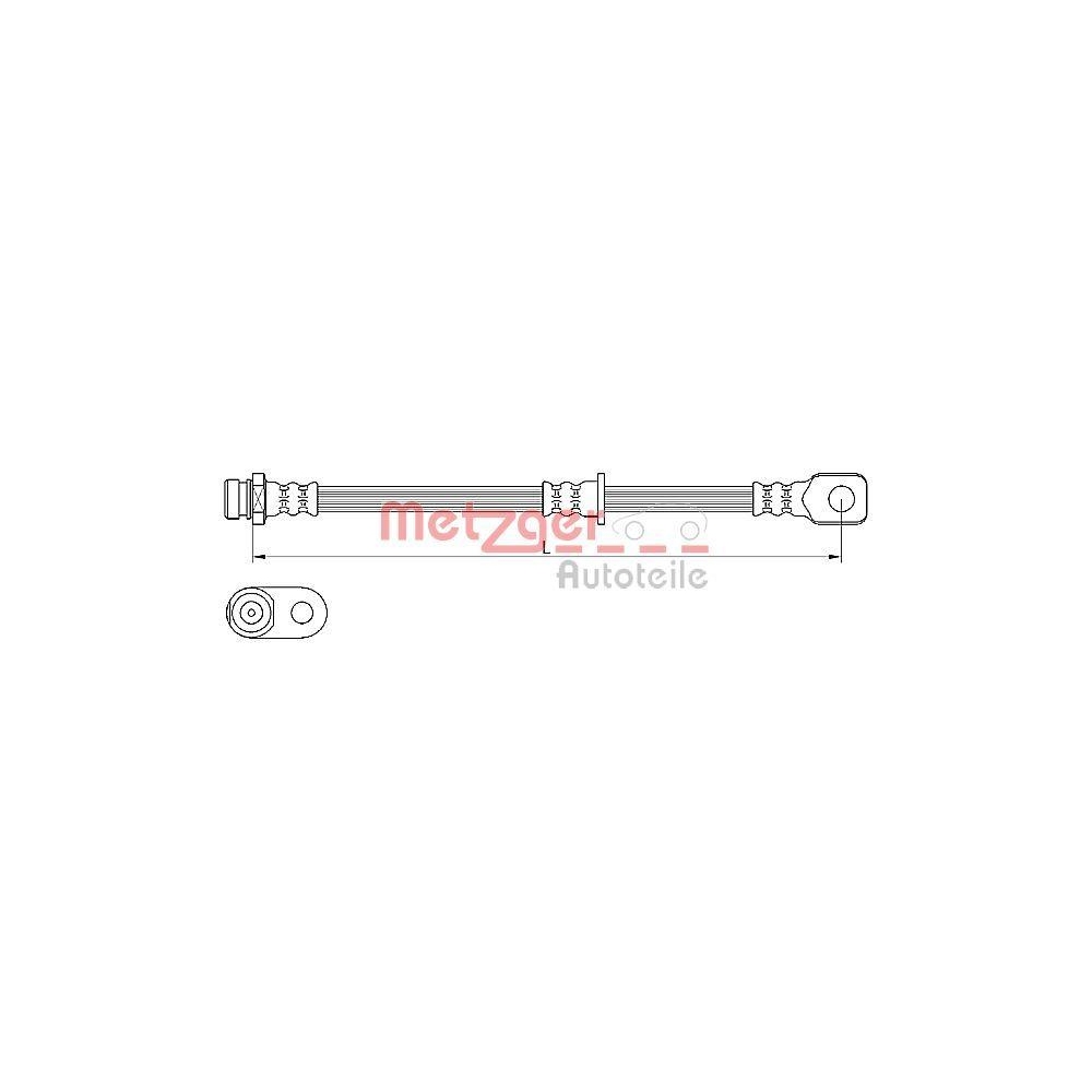 Bremsschlauch METZGER 4110636 für MITSUBISHI, Vorderachse links