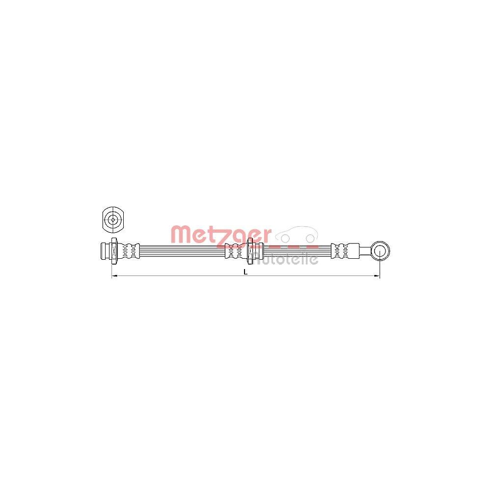 Bremsschlauch METZGER 4110639 für MITSUBISHI, Vorderachse links