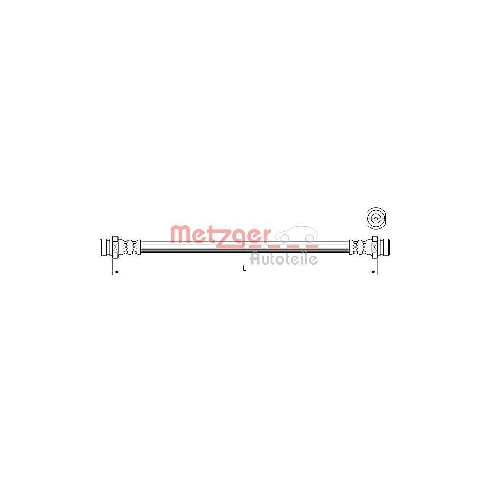 Bremsschlauch METZGER 4110640 für MITSUBISHI, Hinterachse links, innen