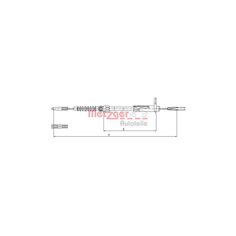 Seilzug, Feststellbremse METZGER 10.9456 für MERCEDES-BENZ, hinten rechts