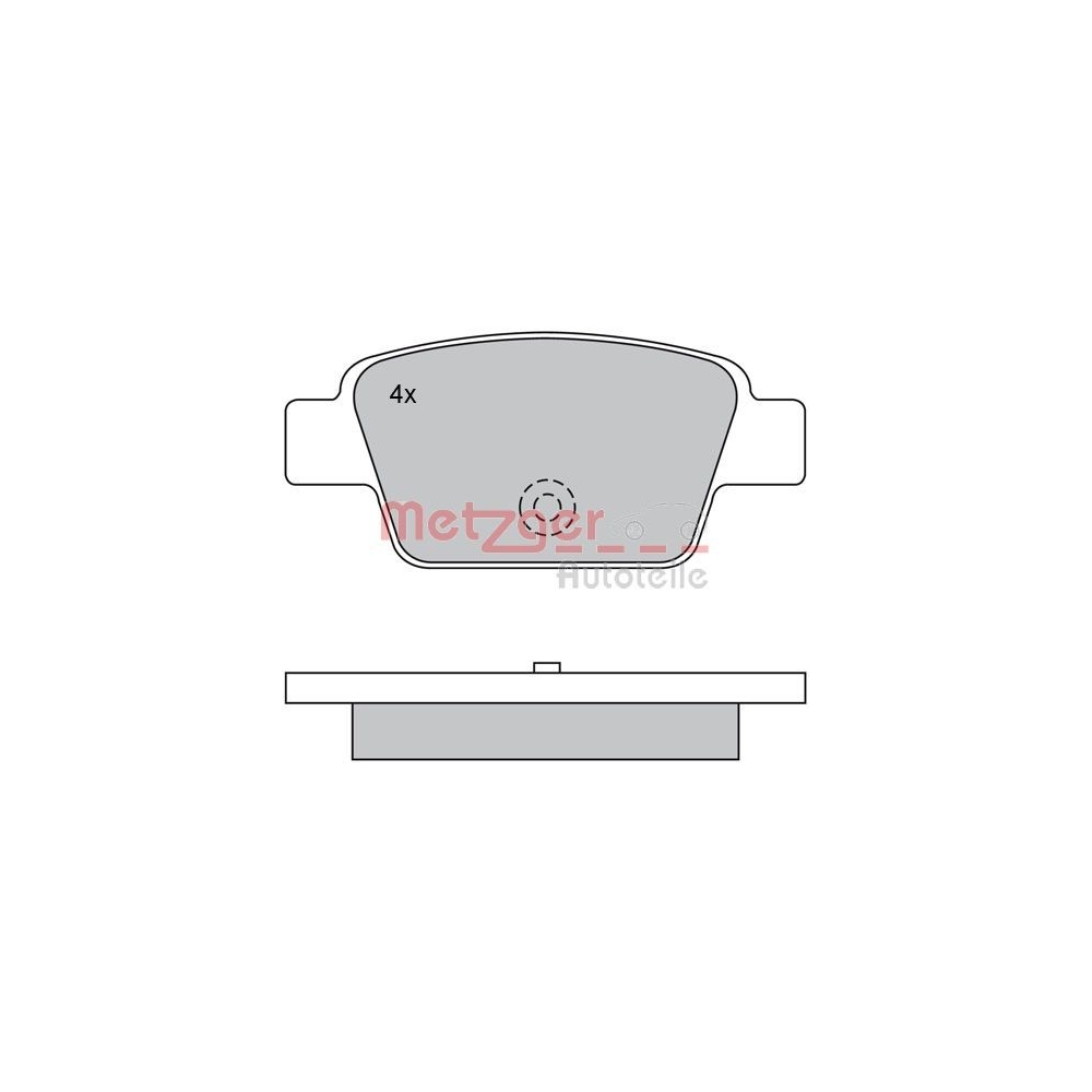 Bremsbelagsatz, Scheibenbremse METZGER 1170131 für FIAT, Hinterachse