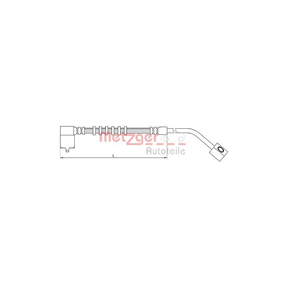 Bremsschlauch METZGER 4110685 f&uuml;r CHRYSLER, Vorderachse rechts