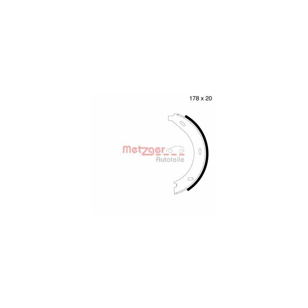 Bremsbackensatz, Feststellbremse METZGER MG 710 für MERCEDES-BENZ, hinten