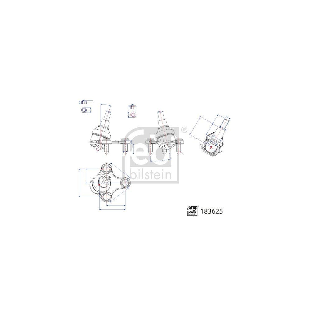 Trag-/Führungsgelenk FEBI BILSTEIN 183625 für VW, Vorderachse rechts