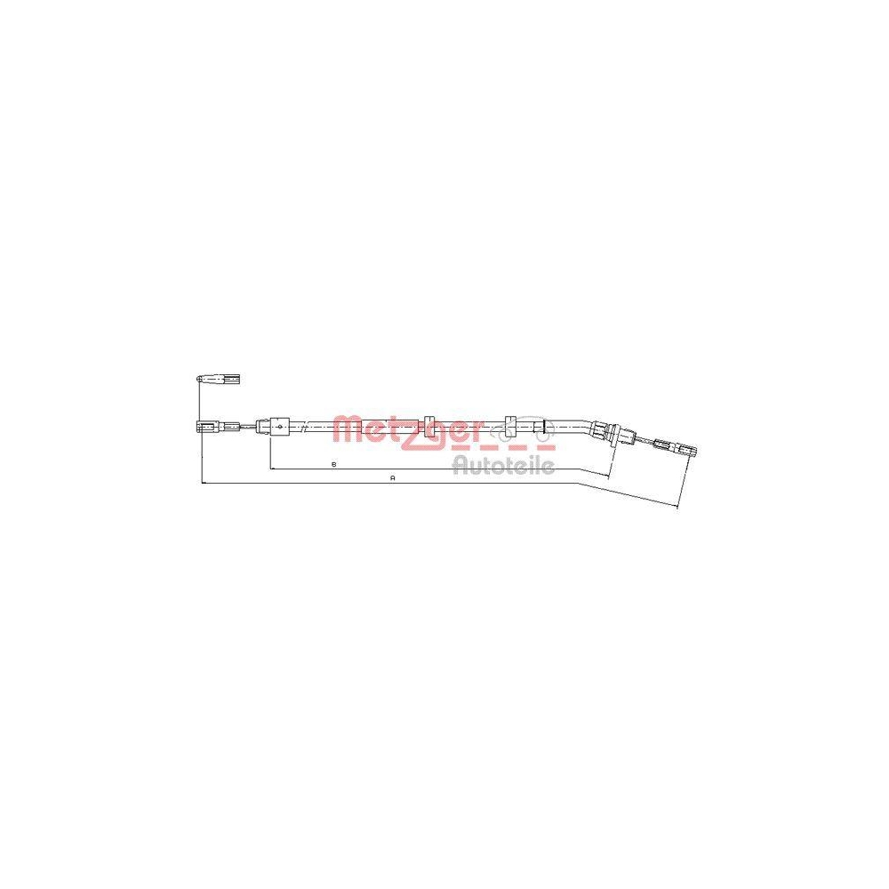Seilzug, Feststellbremse METZGER 10.9513 für MERCEDES-BENZ, hinten rechts