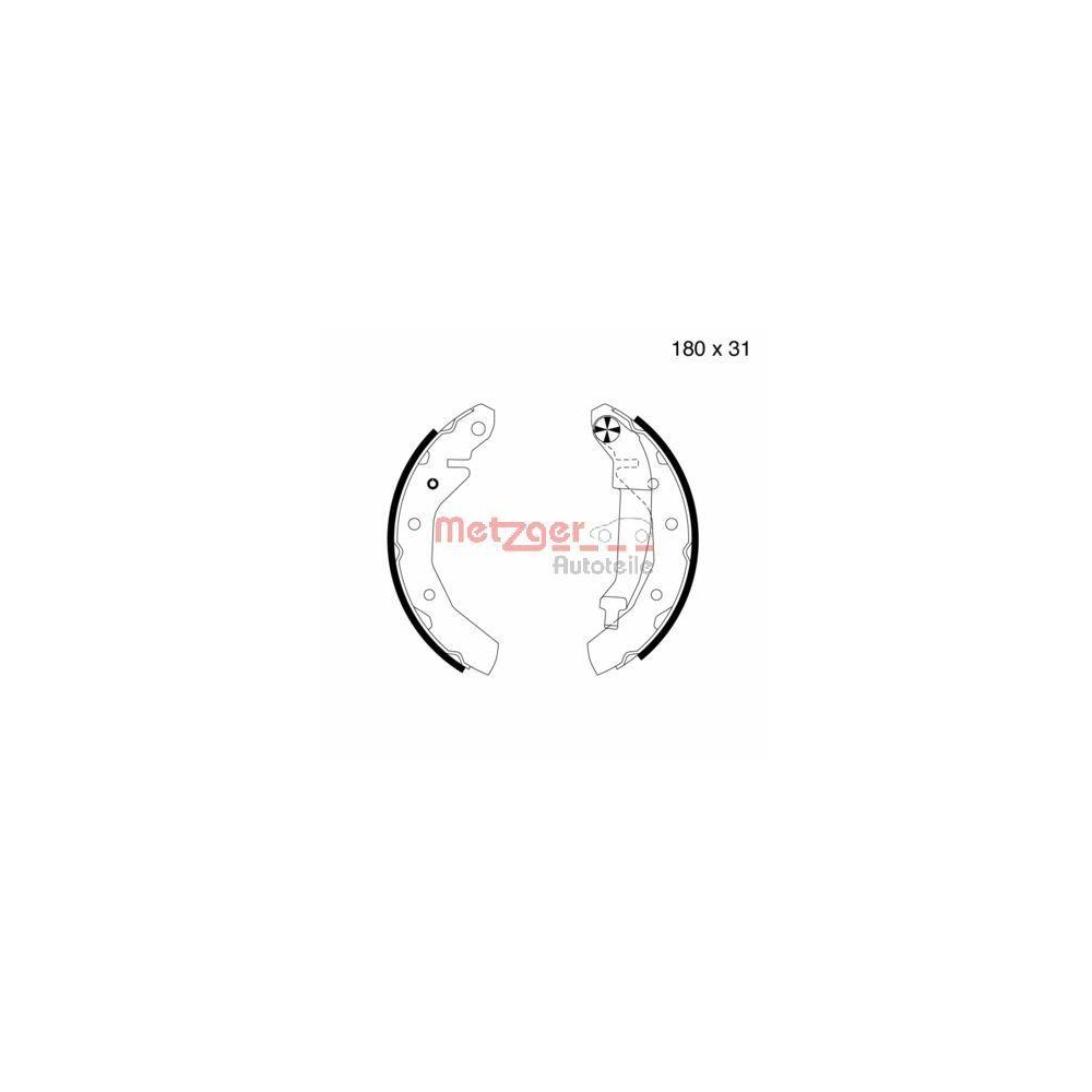 Bremsbackensatz METZGER MG 724 für DAEWOO, Hinterachse