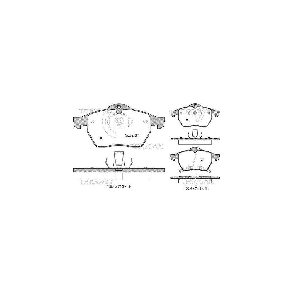 Bremsbelagsatz, Scheibenbremse TRISCAN 8110 24011 für OPEL SAAB VAUXHALL