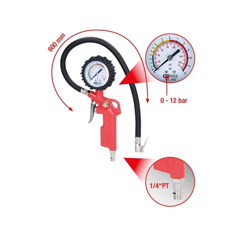 Druckluftreifenprüfer/-füller KS TOOLS 515.1950 für