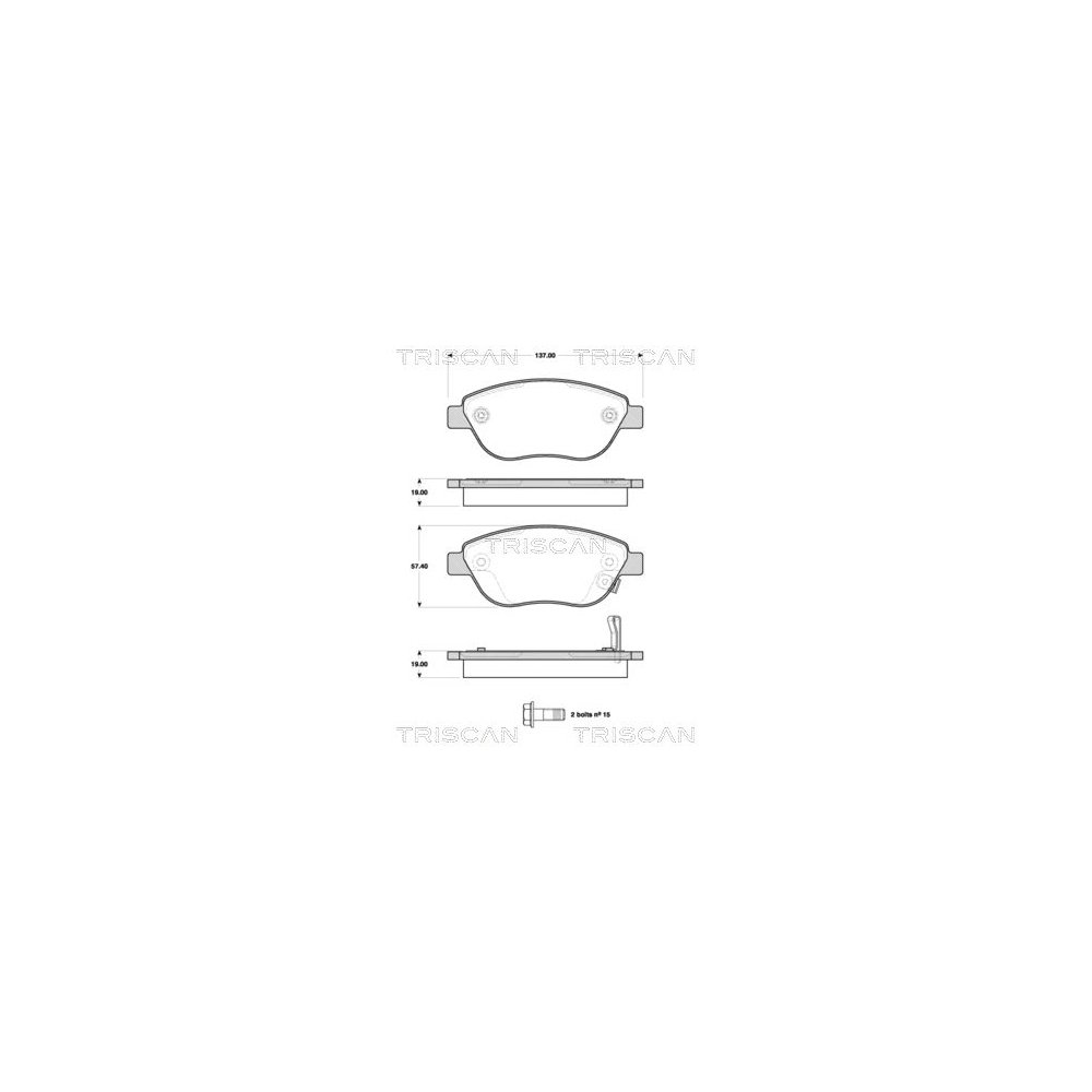 Bremsbelagsatz, Scheibenbremse TRISCAN 8110 24028 für FIAT OPEL VAUXHALL