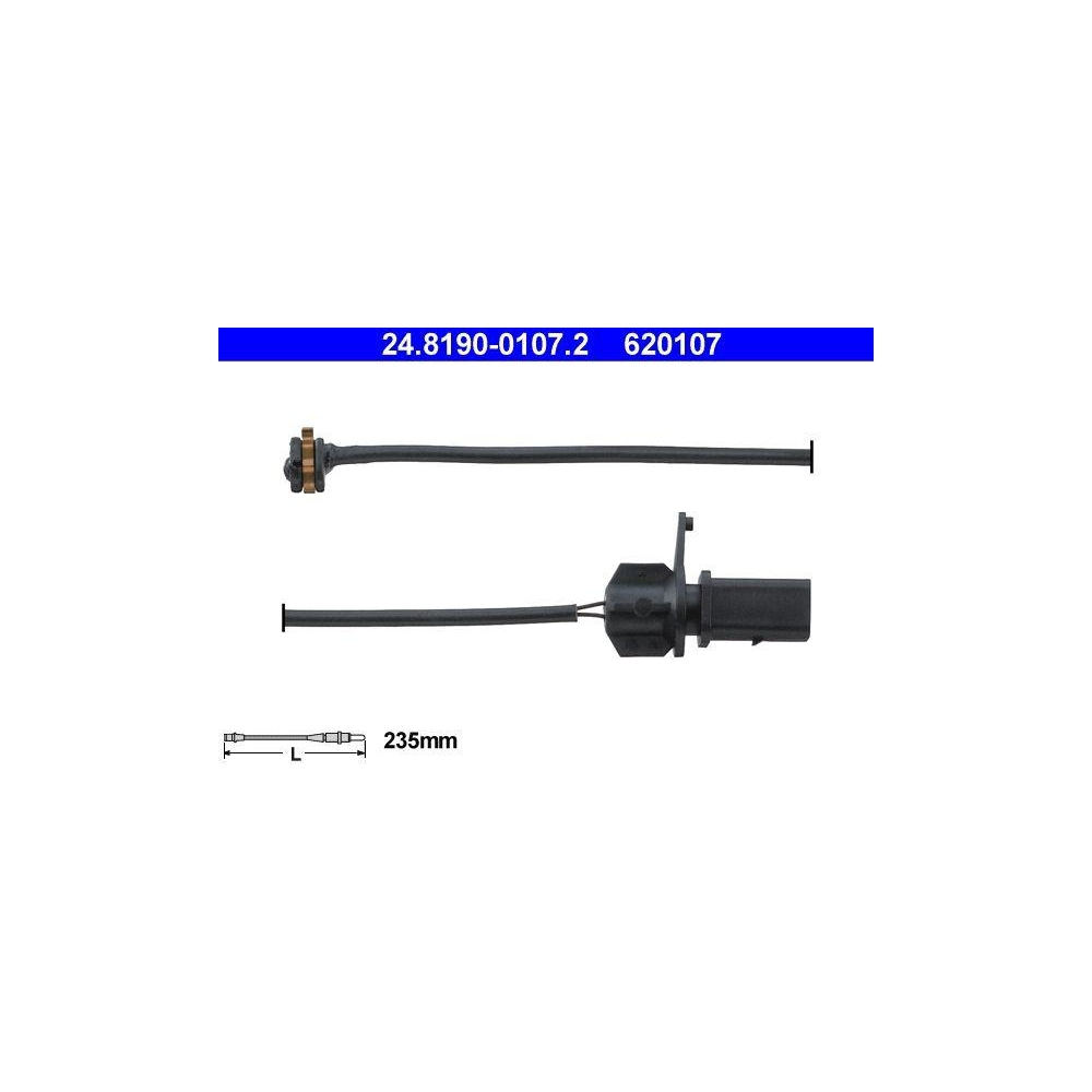 Warnkontakt, Bremsbelagverschleiß ATE 24.8190-0107.2 für VAG, Vorderachse