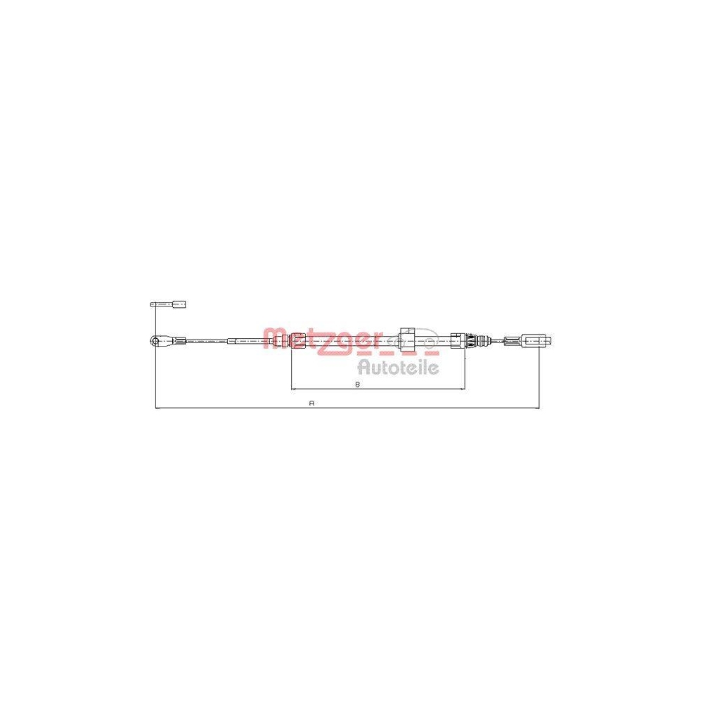 Seilzug, Feststellbremse METZGER 10.9884 GREENPARTS für MERCEDES-BENZ VAG, vorne