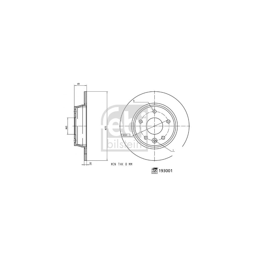 Bremsscheibe FEBI BILSTEIN 193001 für MAXUS, Hinterachse