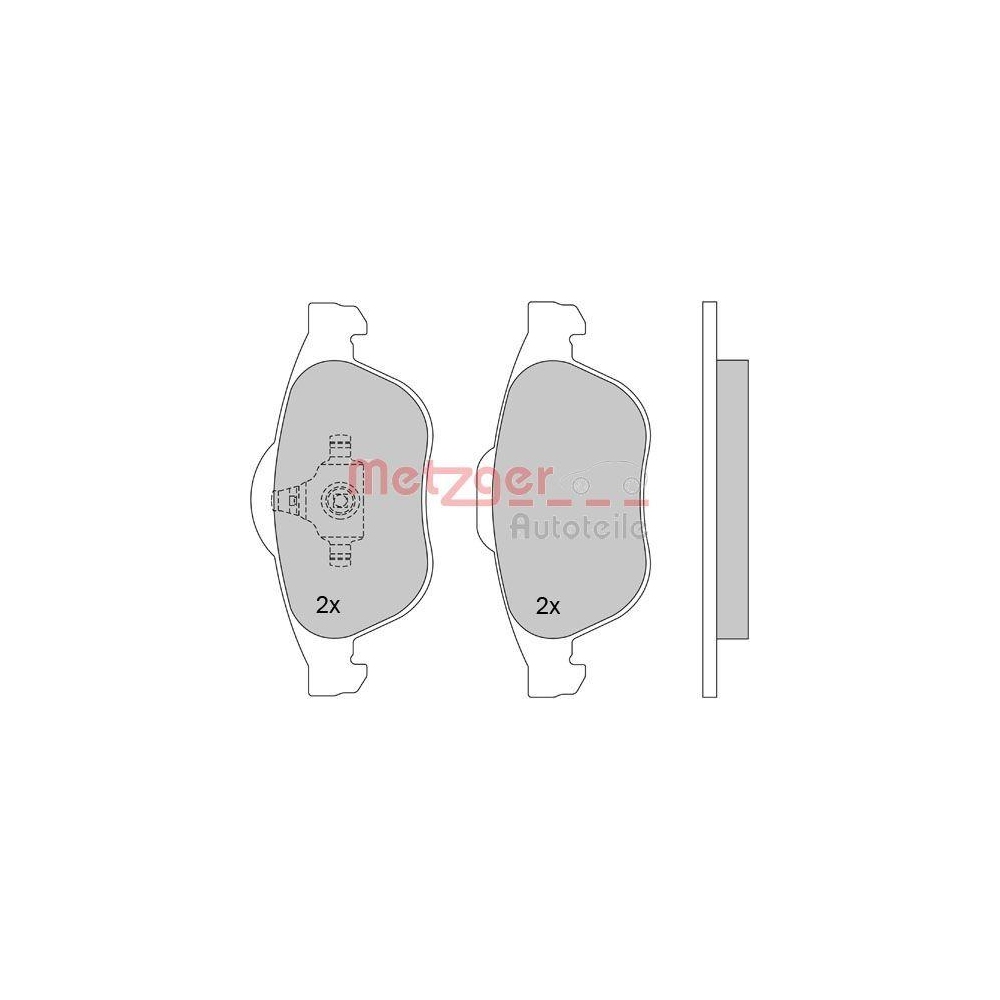 Bremsbelagsatz, Scheibenbremse METZGER 1170161 für RENAULT, Vorderachse