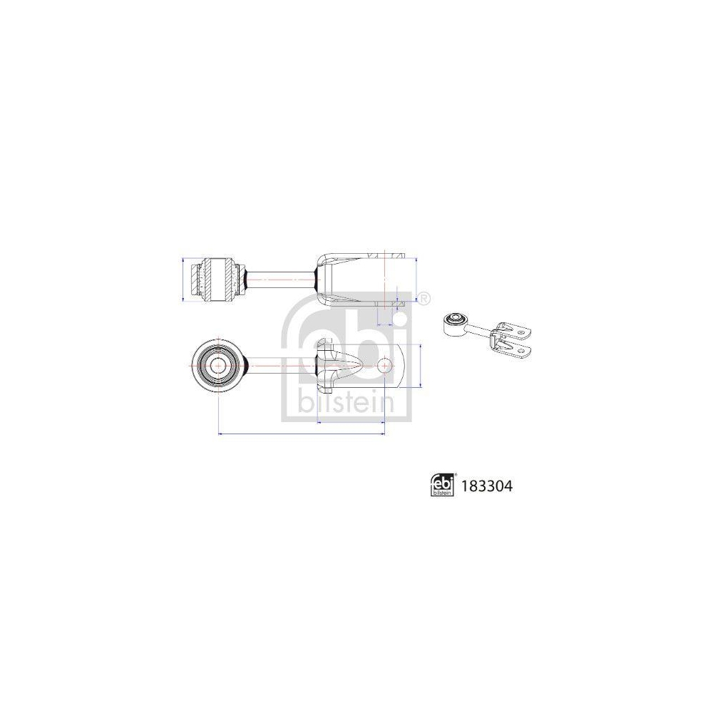 Stange/Strebe, Stabilisator FEBI BILSTEIN 183304 für MAN VW, Hinterachse links