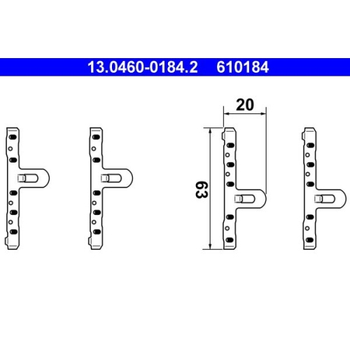 Zubehörsatz, Scheibenbremsbelag ATE 13.0460-0184.2 für VAG, Vorderachse