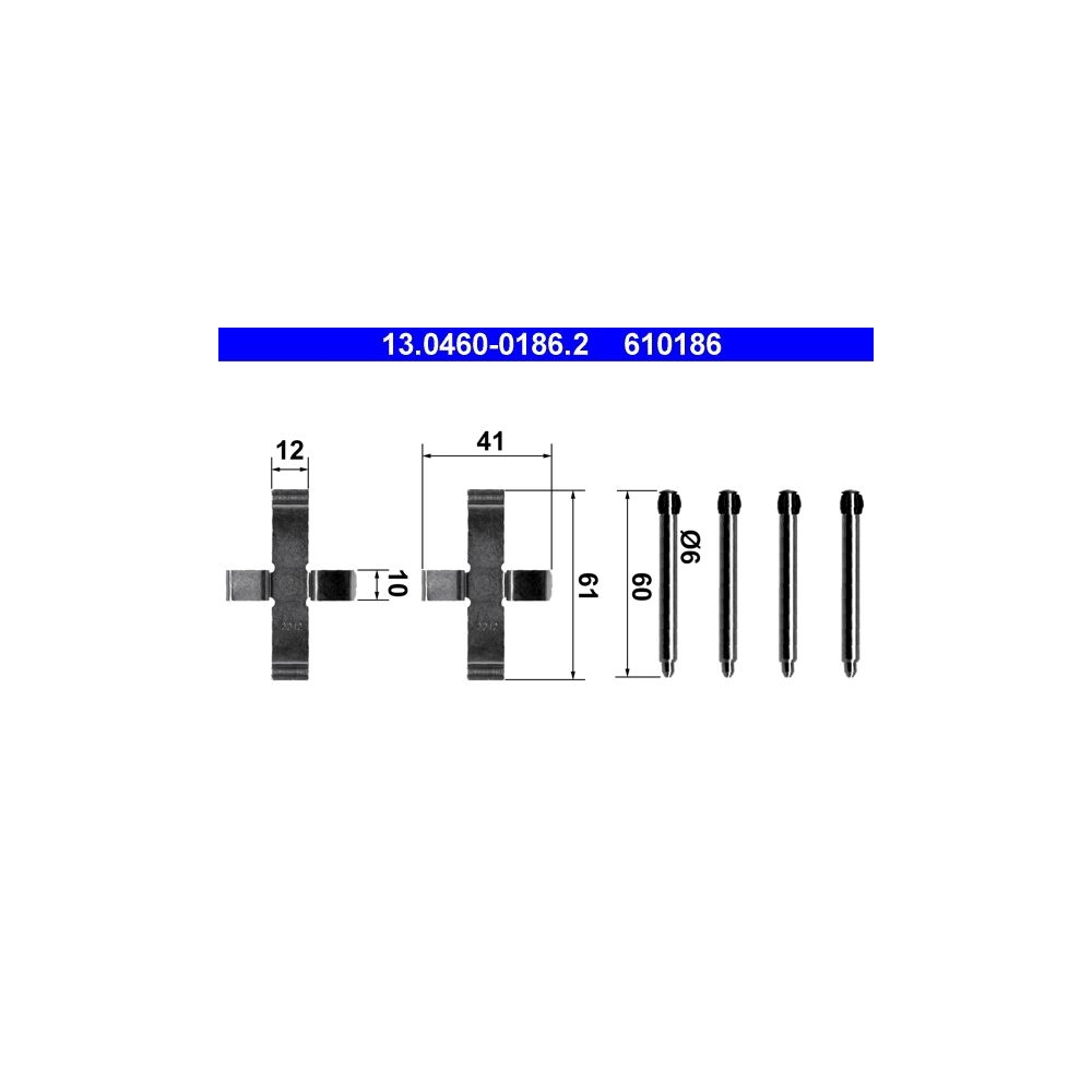 Zubehörsatz, Scheibenbremsbelag ATE 13.0460-0186.2 für MERCEDES-BENZ