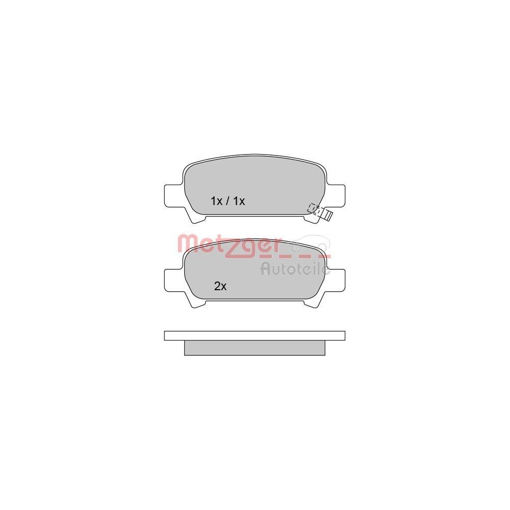 Bremsbelagsatz, Scheibenbremse METZGER 1170167 für SUBARU, Hinterachse