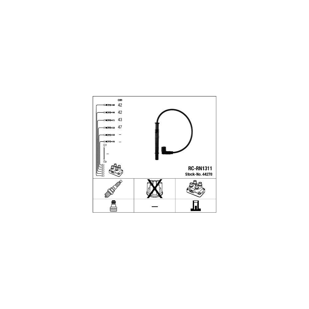 Zündleitungssatz NGK 44278 für RENAULT
