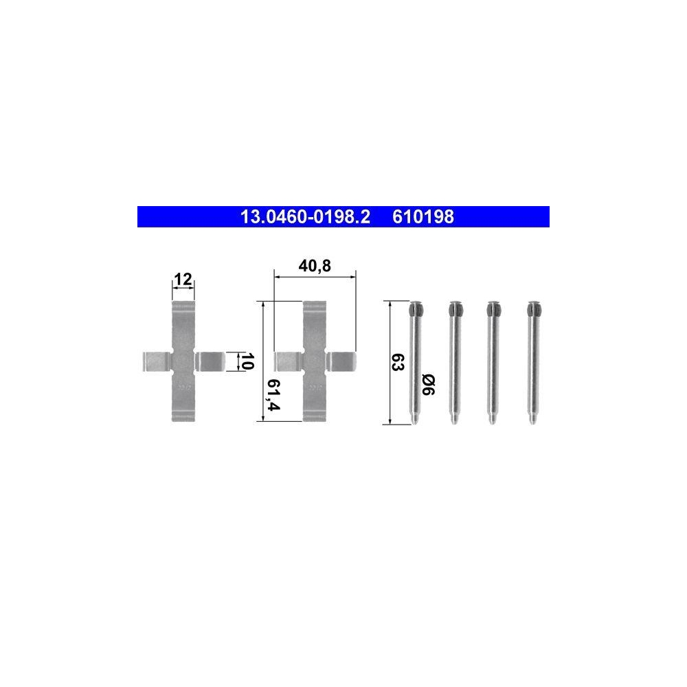Zubehörsatz, Scheibenbremsbelag ATE 13.0460-0198.2 für, Hinterachse