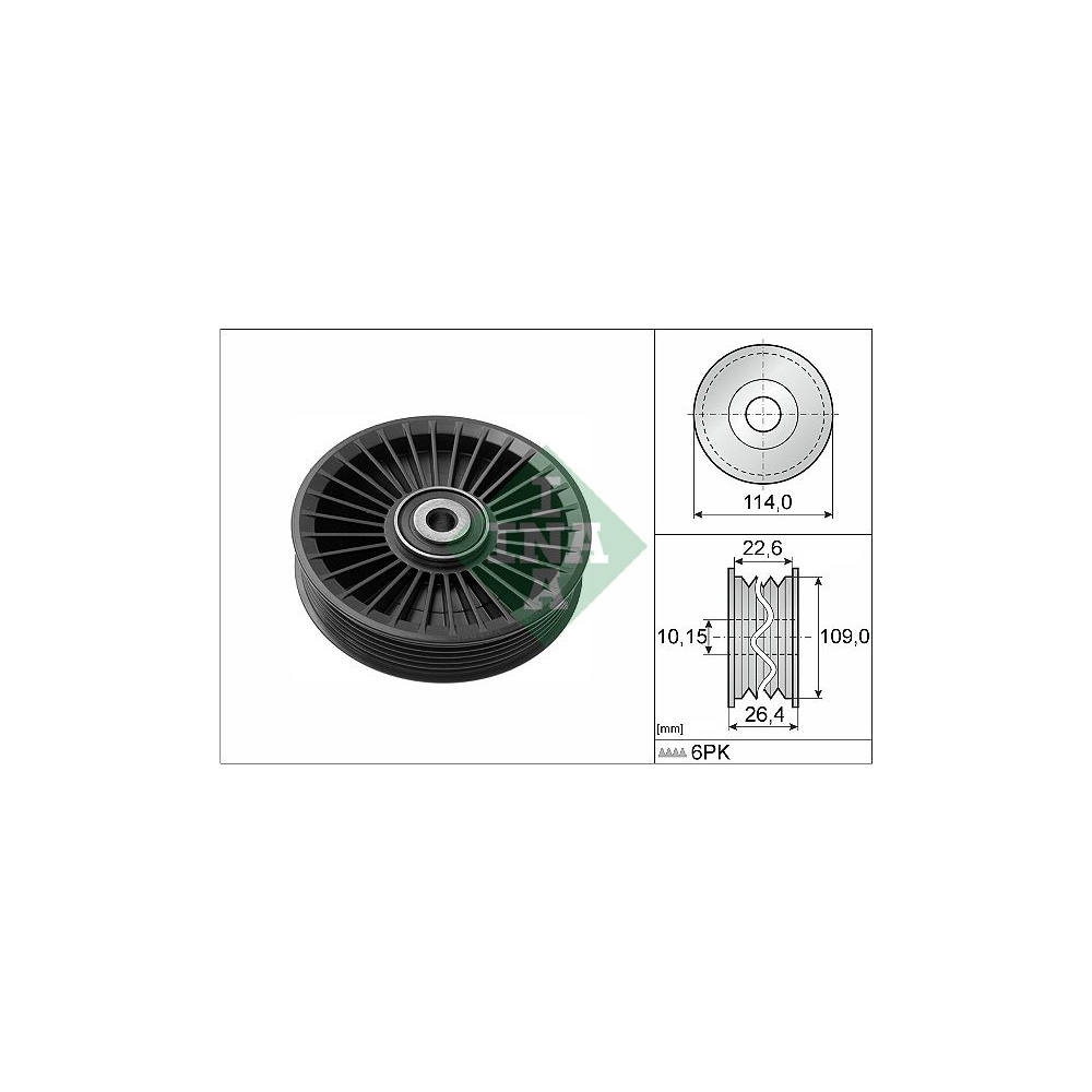 Umlenk-/Führungsrolle, Keilrippenriemen INA 532 0108 10 für MERCEDES-BENZ OPEL