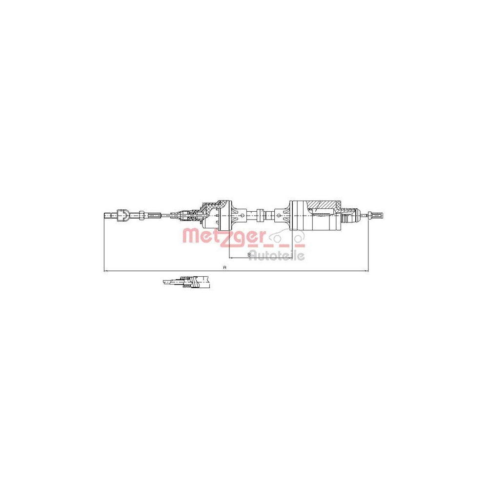 Seilzug, Kupplungsbetätigung METZGER 11.2553 für OPEL