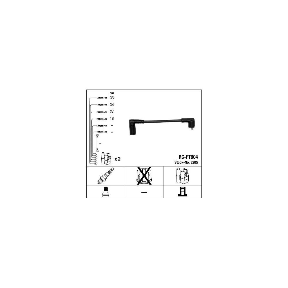 Zündleitungssatz NGK 8205 für FIAT