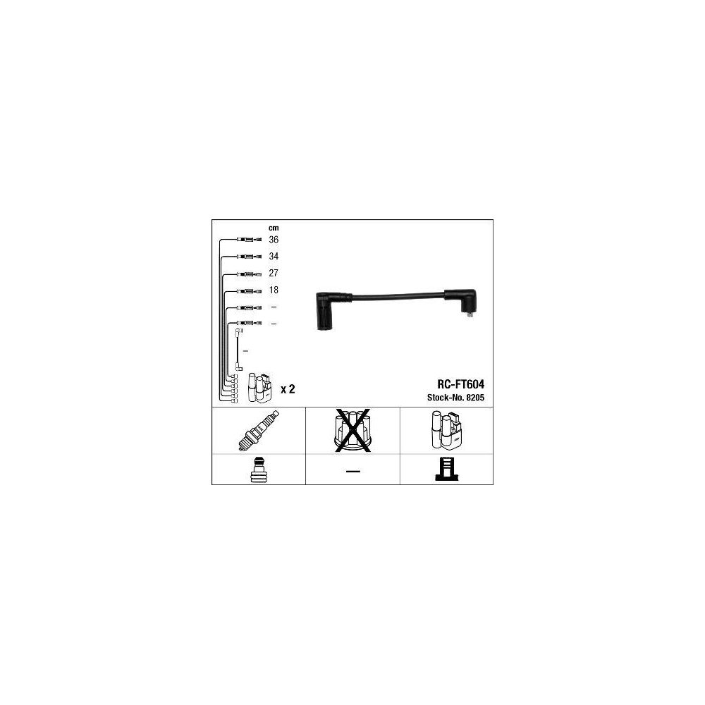 Zündleitungssatz NGK 8205 für FIAT