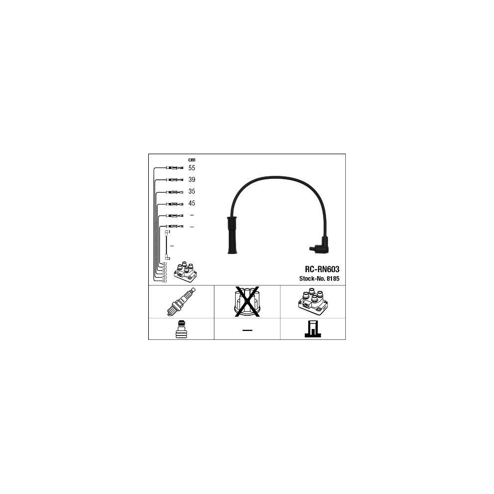 Zündleitungssatz NGK 8185 für RENAULT DACIA